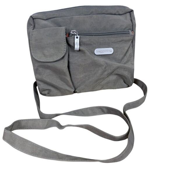 Baggallini Women Olive Green Nylon Crossbody Shoulder Bag Sporty Organizer Purse - Picture 1 of 16